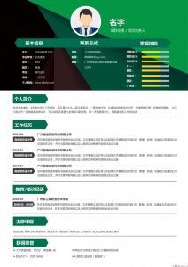 绿色科技个人简历精品模板PSD - KEKC博客-KEKC博客